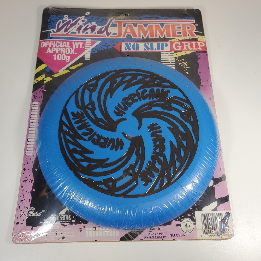 Vintage Wind Jammer Hurricane Blue Frisbee Disc Imperial No Slip Grip 100 Gram
